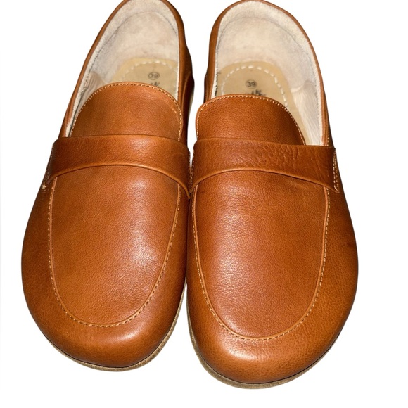 Anya Dalia Brown Leather Wide Toe Box Slip On Flat Comfort Barefoot Loafers NWOB - Picture 4 of 10